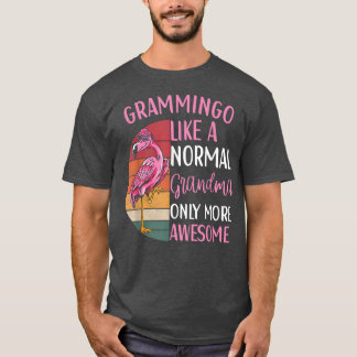 T-shirt Grammingo Flamant rose Grand-mère Retro Flamant ro