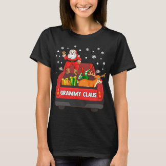 T-shirt Grammy Claus Camion Rouge Père Noël Reindeer Elf C