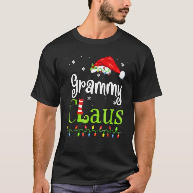 T-shirt Grammy Claus Pajama de Noël Famille Correspondant  (Devant)