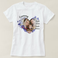 Grammy coeur de fleurs avec petits-enfants Nom et 