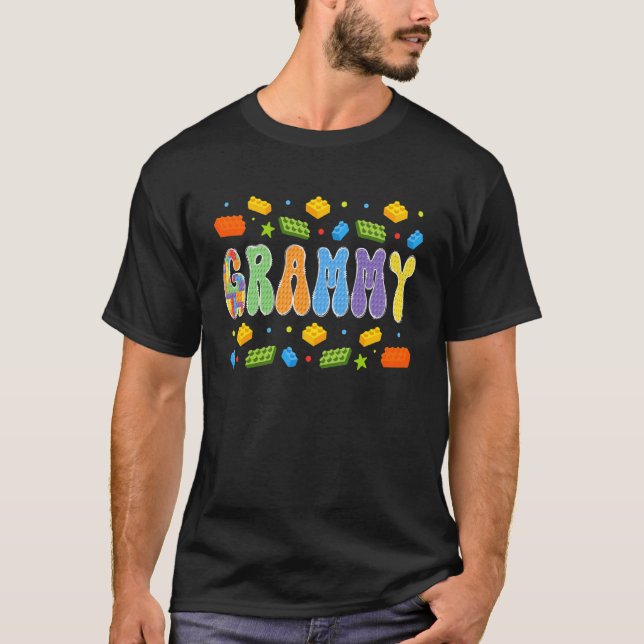 T-shirt Grammy Construction Briques Bloc Maître Constructe (Devant)