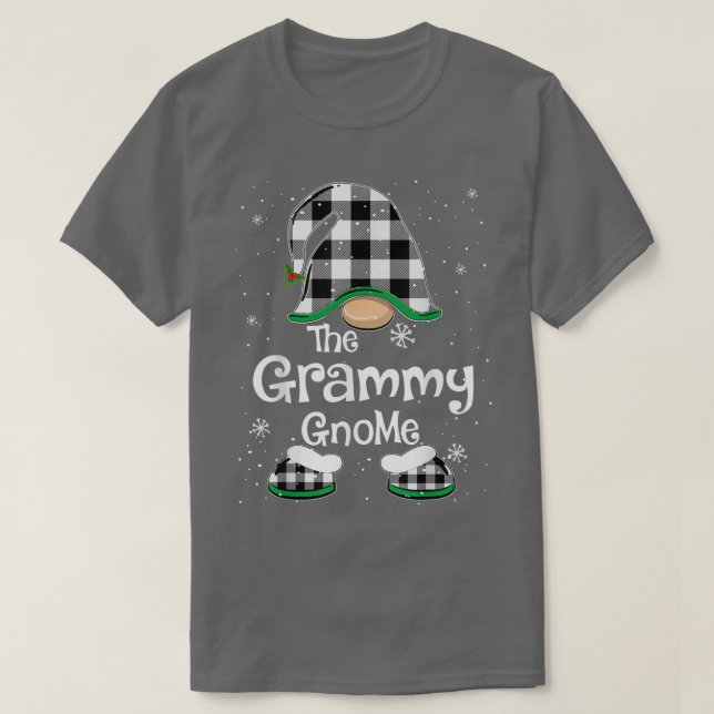 T-shirt Grammy Gnome Buffalo Plaid Matching Family Christa (Design devant)