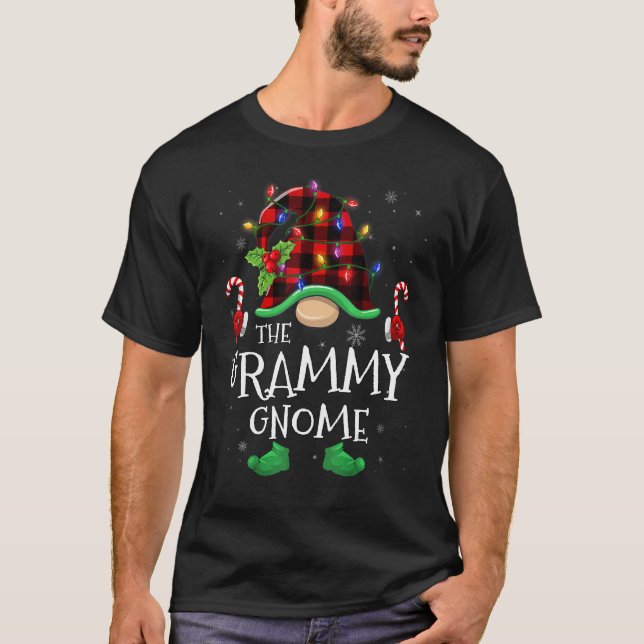 T-shirt Grammy Gnome Buffalo Plaid Matching Family Christm (Devant)