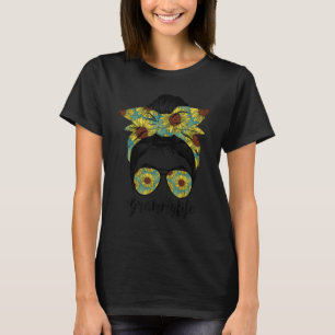 T-shirt Grammy Life Messy Cheveux Bun Tournesol Femme Mère