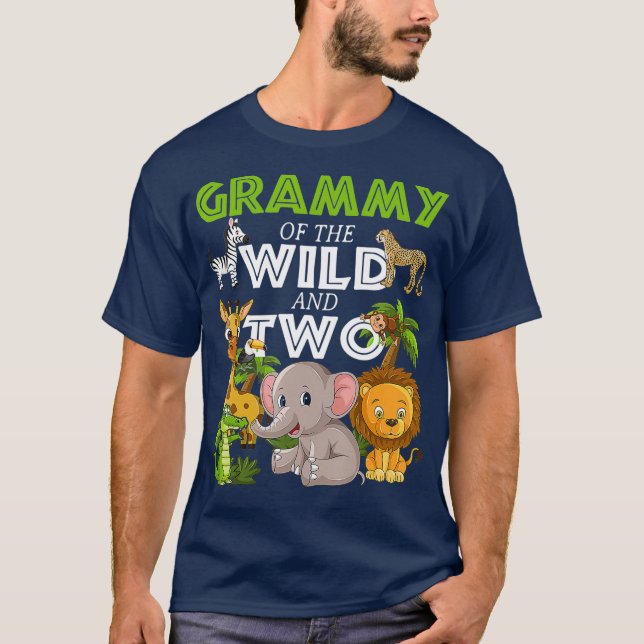 T-shirt Grammy of the Wild Two Zoo Birthday Safari (Devant)