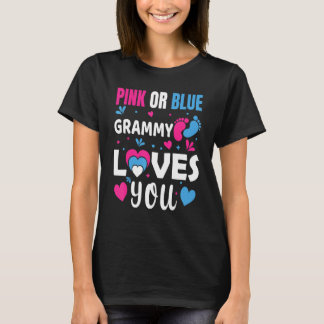 T-shirt Grammy rose ou bleu adore bébé révélation du sexe