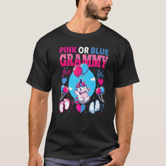 T-shirt Grammy Rose Ou Bleu Vous Aime Bébé Genre Révéler P