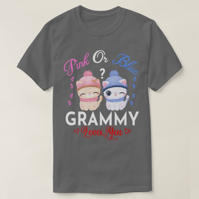 T-shirt Grammy Rose Ou Bleu Vous Aime Révéler Le Sexe  (Design devant)