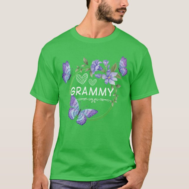 T-shirt Grammy shirt For Women with butterflies Mothers Da (Devant)