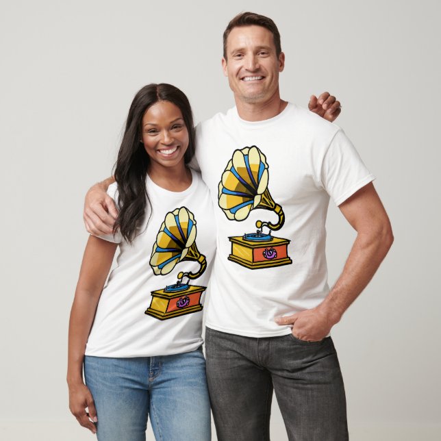 T-shirt Gramophone vintage (Unisexe)