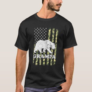 T-shirt Grampa Bear Camping Randonnée Camouflage USA Ameri