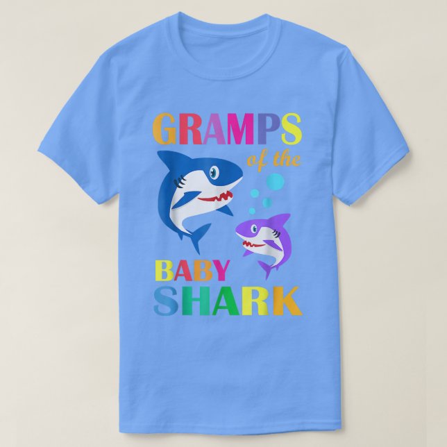 T-shirt Grampes Du Bébé Anniversaire Requin Grampes Requin (Design devant)