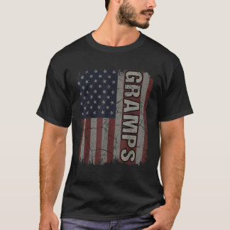 T-shirt Gramps American Flag Vintage Père Jour 4 de J