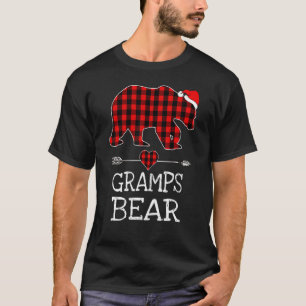 T-shirt Gramps Bear Buffalo Plaid Santa Arrow Christmas Fa