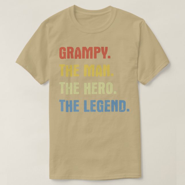 T-shirt Grampy l'homme le héros la légende  (Design devant)