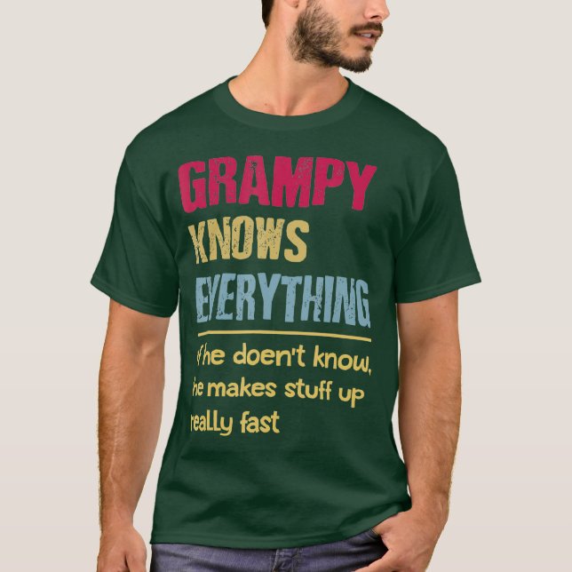 T-shirt Grampy Savoir Tout Ce Que Grand-Père Dons (Devant)