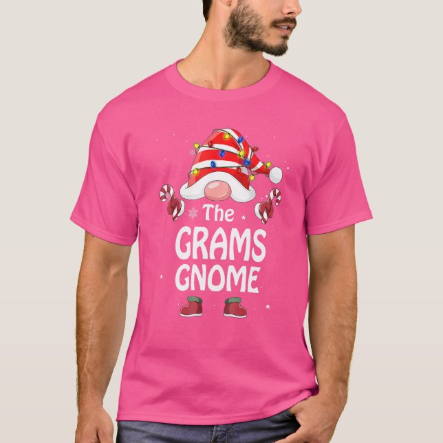 T-shirt Grams Gnome Tree Light Buffalo Plaid Christmas (Devant)