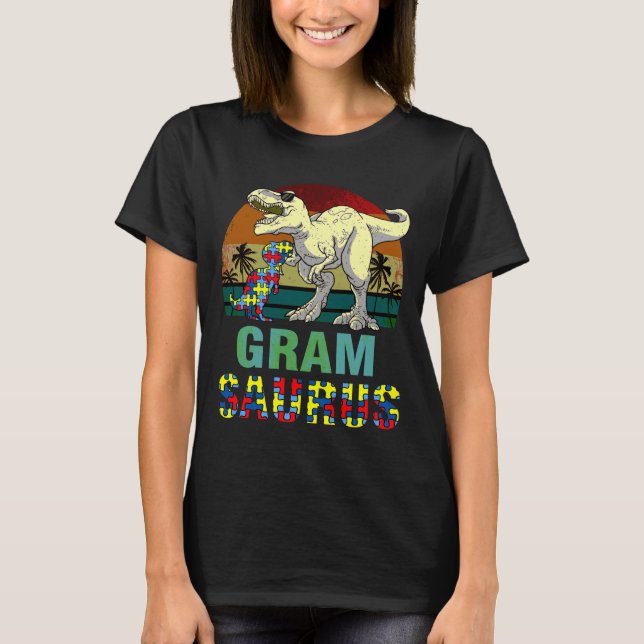 T-shirt Gramsaurus Dinosaure Rex Gram Saurus Autisme (Devant)