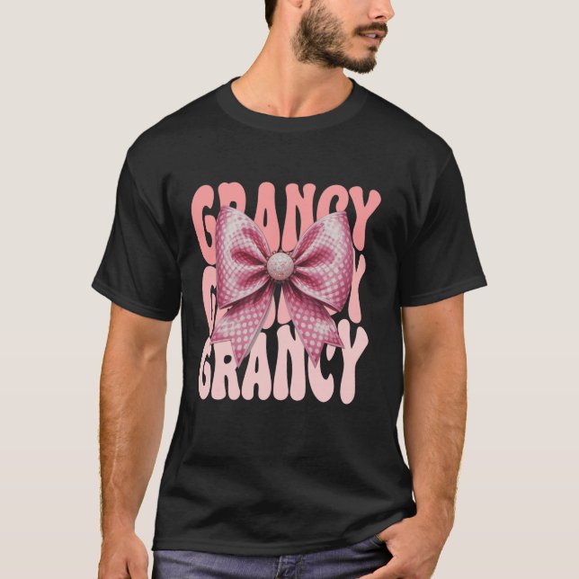 T-shirt Grancy Coquette Bow rose mignonne Grand-mère Fête  (Devant)
