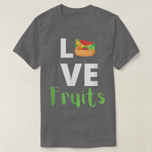 T-shirt Grand amateur de fruits vêtements, vegans, végétar (Design devant)
