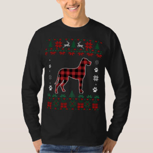 T-shirt Grand Amoureux des chiens Danse Pyjama Rouge Plaid