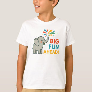 T-shirt Grand Amusement À Venir Éléphant Gris Graphique