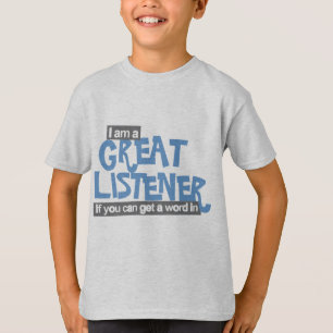 T-shirt Grand auditeur garçons bleu slogan