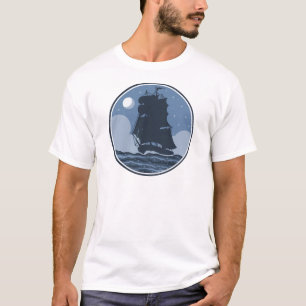 T-shirt Grand bateau naviguant en mer ouverte