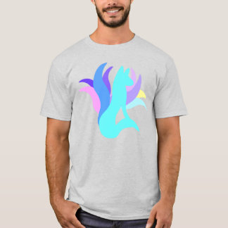 T-shirt Grand bleu multicolore Abstrait Ninetail Fox