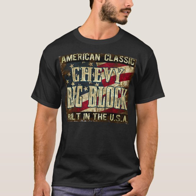 T-shirt Grand bloc de Chevy - moteur classique construit (Devant)