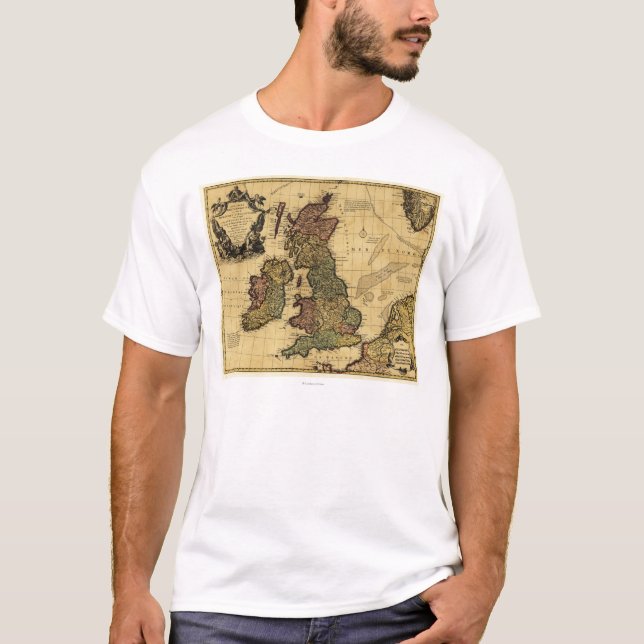 T-shirt Grand BritainPanoramic MapGreat Grande-Bretagne (Devant)