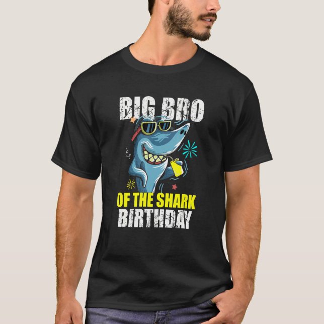 T-shirt Grand Bro Du Requin Anniversaire Frère (Devant)