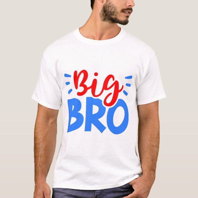 T-shirt GRAND BRO en rouge et bleu (Devant)