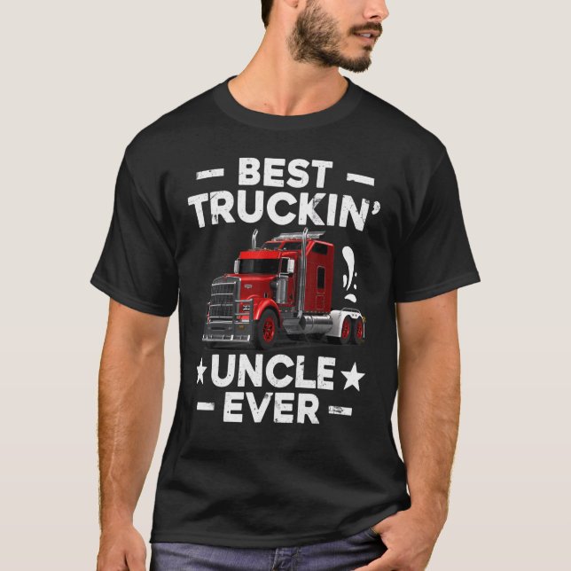 T-shirt Grand Camion Hommes Meilleur oncle de camionnette  (Devant)