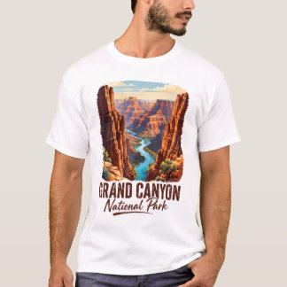 T-shirt Grand Canyon National Park Randonnée Souvenir Aven