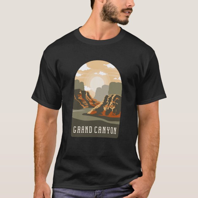 T-shirt Grand Canyon National Park Skyline Silhouette Outl (Devant)