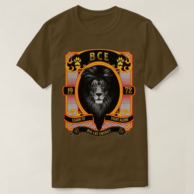 T-SHIRT GRAND CAT ENERGY BCE APPRENDRE À COMBATTRE SEUL (Design devant)