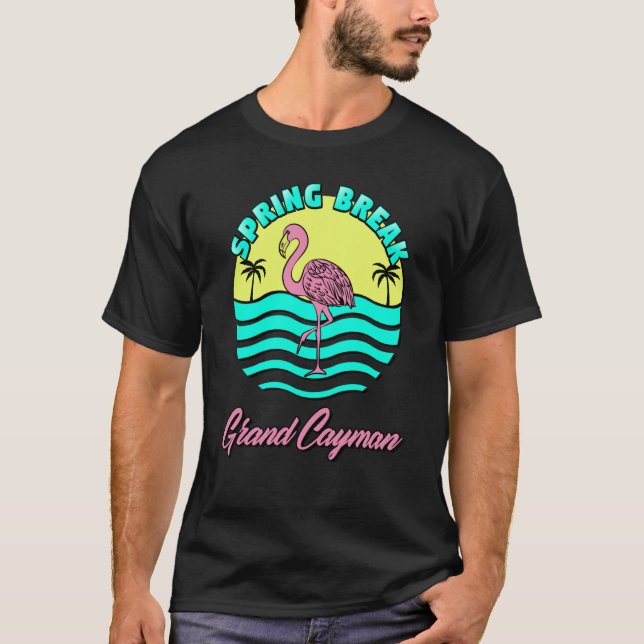 T-shirt Grand Cayman Spring Break Coucher de soleil Graphi (Devant)