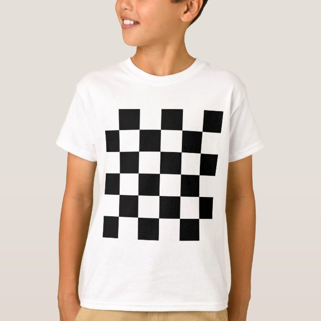 T-shirt Grand Checkered - noir et blanc (Devant)