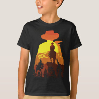 T-shirt Grand Cheval équitation Cowboy Pays de l'Ouest