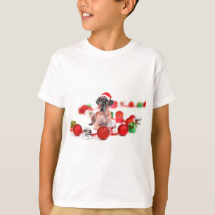 T-shirt Grand chien Danois avec ornements de Noël Cadeaux