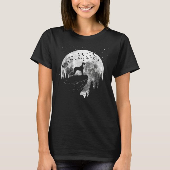 T-shirt Grand chien de race Dane promenade nocturne pour l (Devant)
