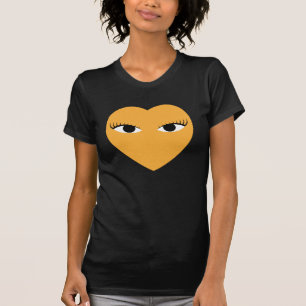 T-shirt Grand Coeur mignon avec yeux T Chemise