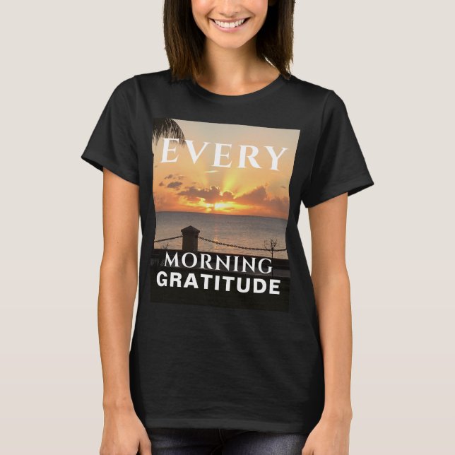 T-shirt Grand Coeur montre Gratitude lever du soleil (Devant)