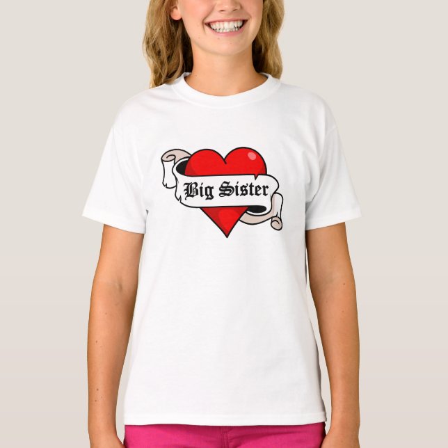 T-shirt Grand Coeur Soeur Tattoo (Devant)
