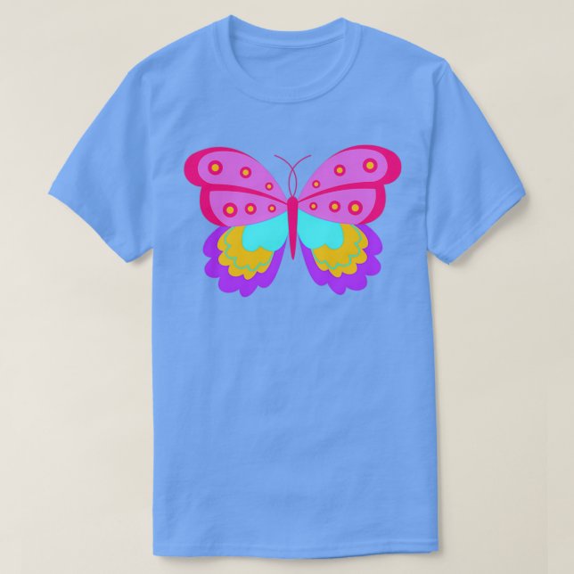 T-shirt grand coloré joli papillon (Design devant)