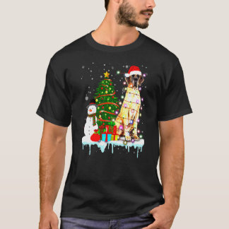 T-shirt Grand Costume Chien Danse Père Noël Lights Casquet
