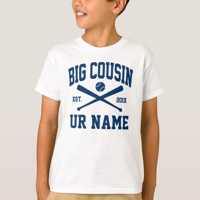 T-shirt grand cousin de baseball personnalisé (Devant)