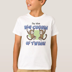 T-shirt Grand cousin de faire-part de singe de jumeaux