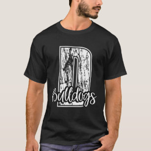 T-shirt Grand D Bulldogs École Sports Fan Esprit d'équipe 
